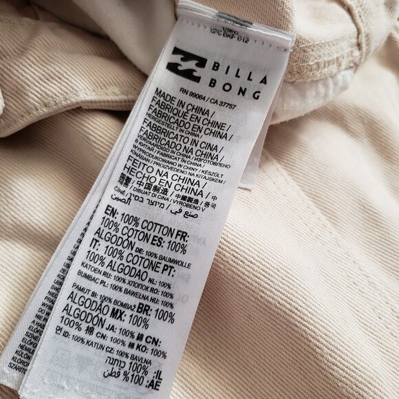 BILLABONG Wall to Wall Denim Cargo Pants Size 26‎ Antique White - Picture 7 of 12